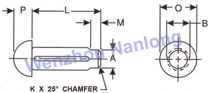 ASME B18.8.2 Round Head Grooved Drive Studs